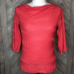 Ann Taylor salmon cowl neck top size SP
